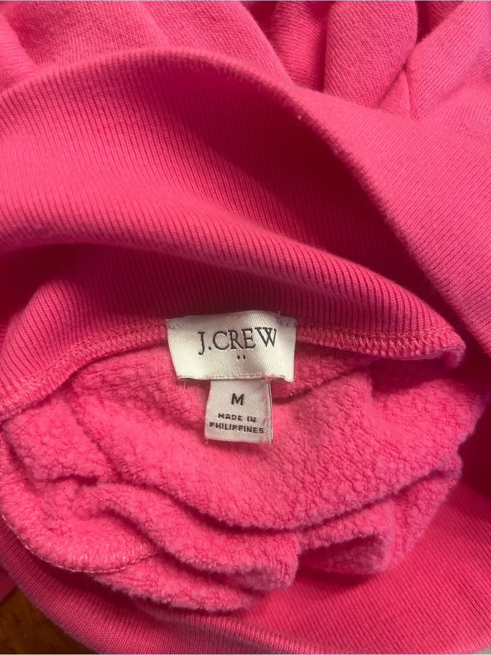 J.Crew Factory Women’s Pink Wide Button-Collar Pullover Sweatshirt, Size Medium